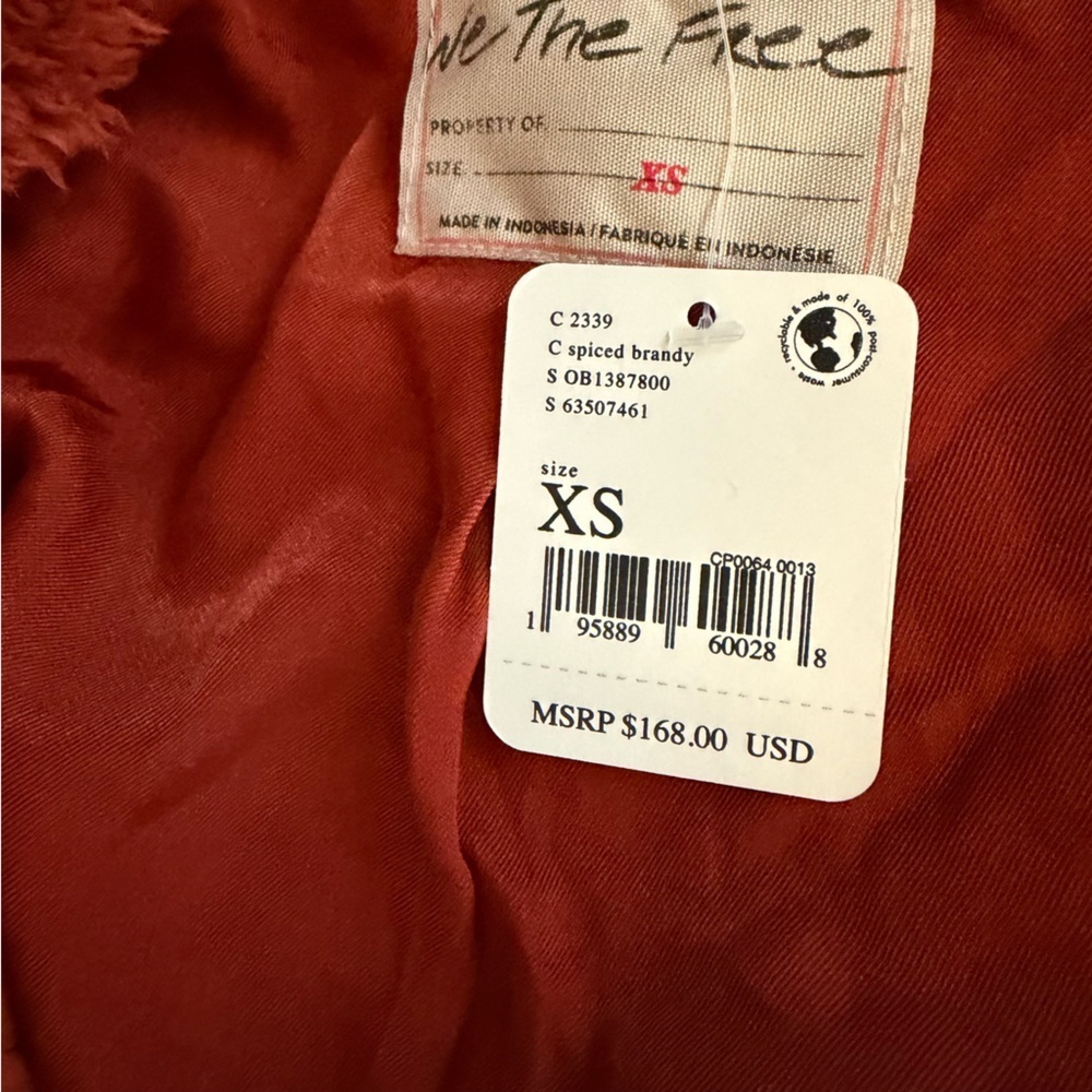 NWT Free People Women's Cozy Slouchy Sherpa Moto Jacket Size xs oversized - Picture 13 of 13